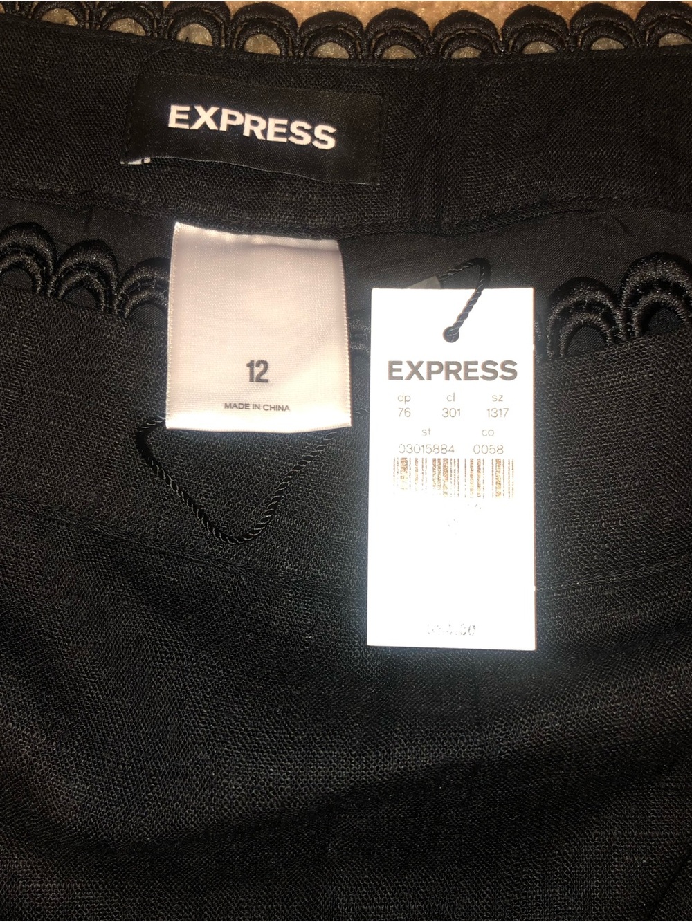 Express Black Shorts with Lace Trim